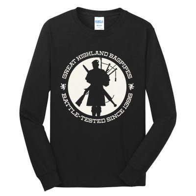 Great Highland Bagpipes Battle Tested Since 1396 Tall Long Sleeve T-Shirt