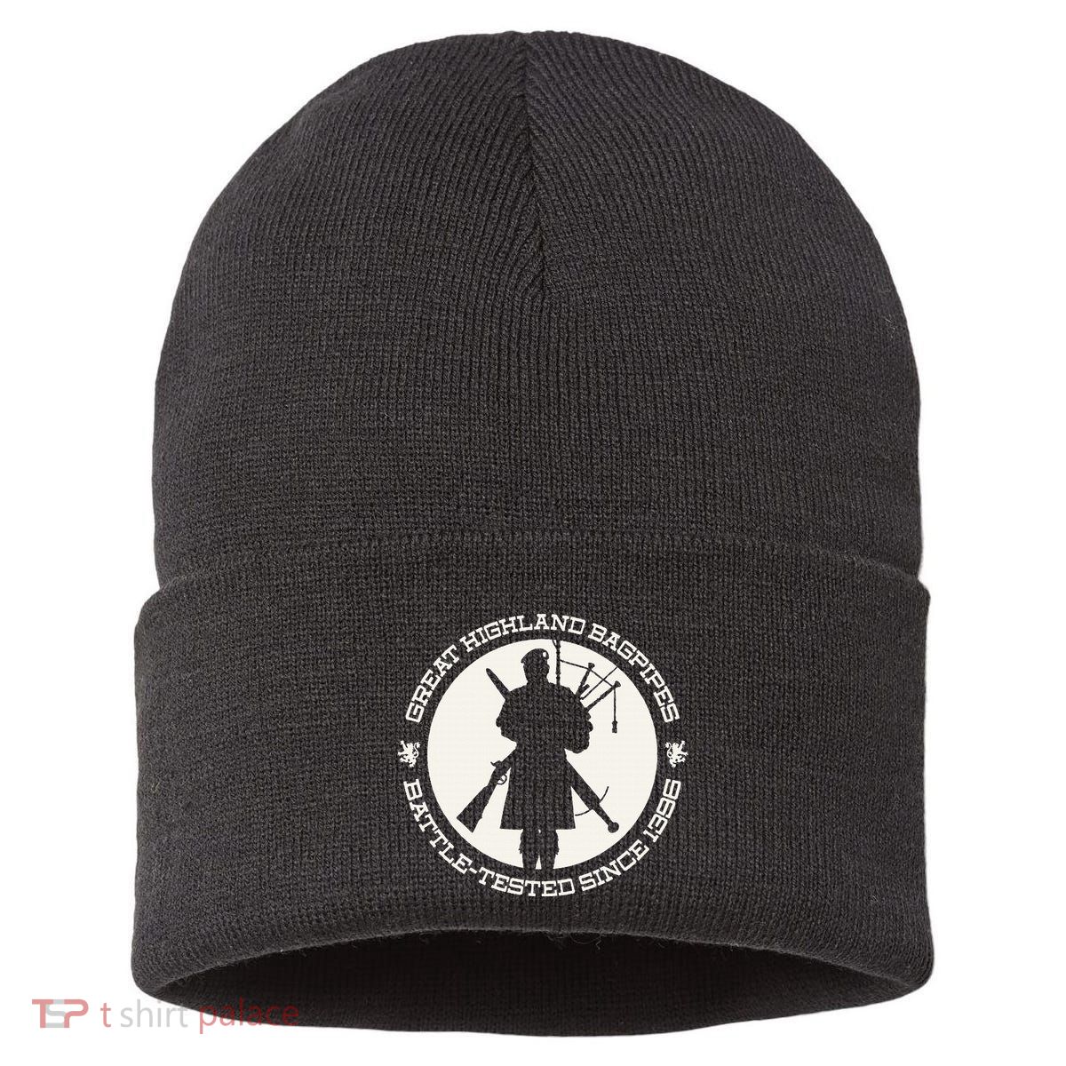Great Highland Bagpipes Battle Tested Since 1396 Sustainable Knit Beanie