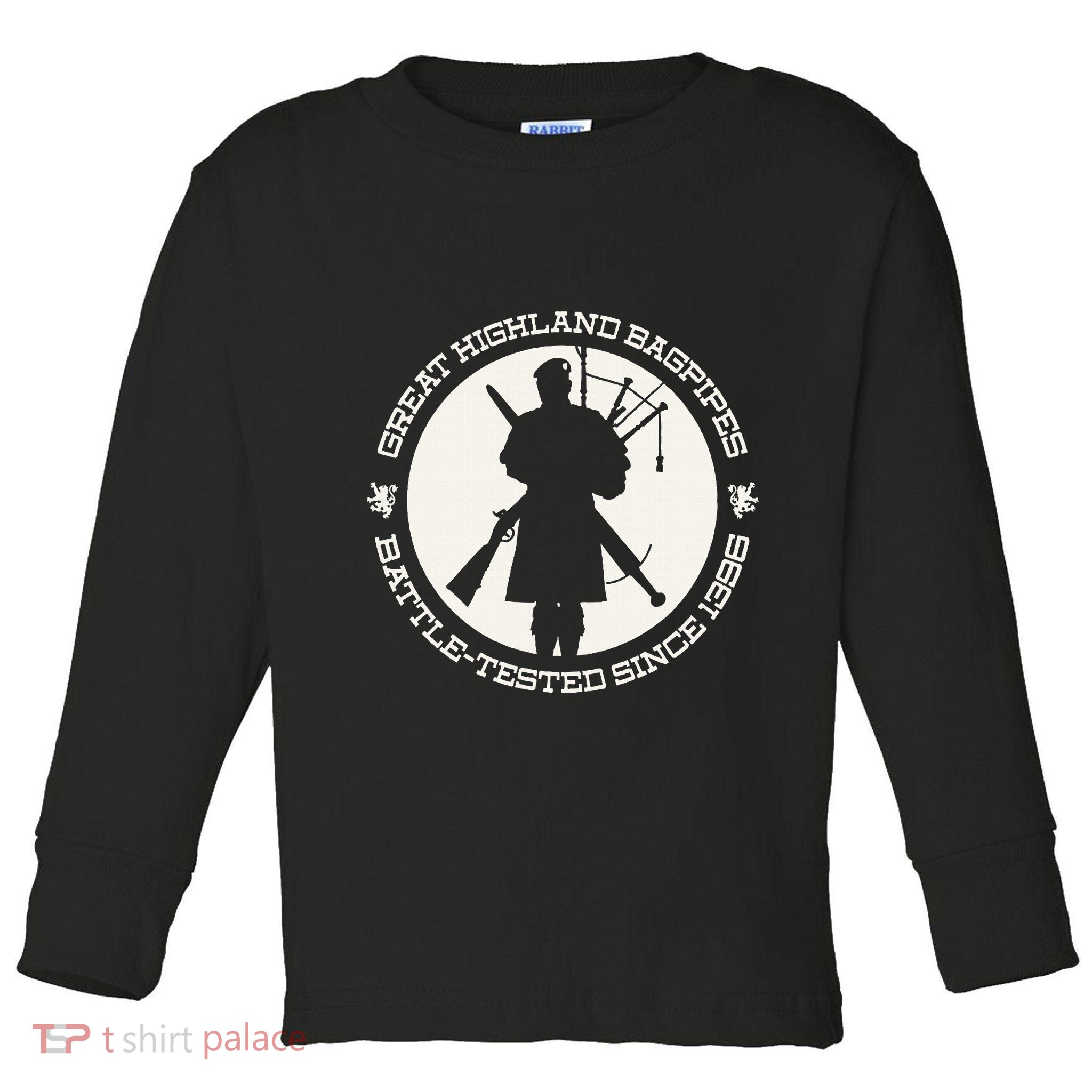 Great Highland Bagpipes Battle Tested Since 1396 Toddler Long Sleeve Shirt