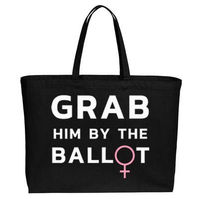 Grab Him By The Ballot Feminist Voter Cotton Canvas Jumbo Tote