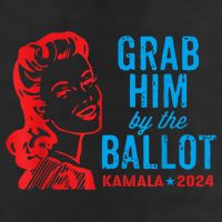 Grab Him By The Ballot Kamala 2024 Funny Harris Election 7 Panel Mesh Trucker Snapback Hat