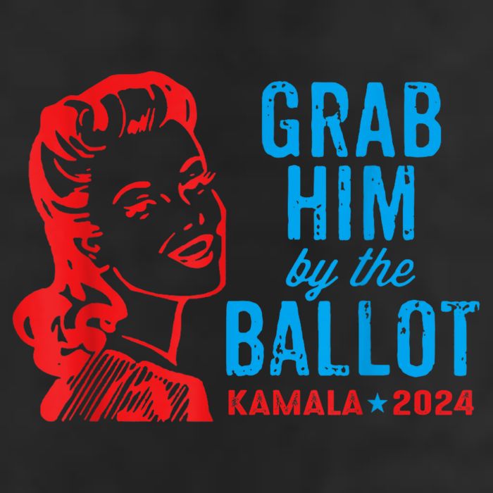 Grab Him By The Ballot Kamala 2024 Funny Harris Election 7 Panel Mesh Trucker Snapback Hat