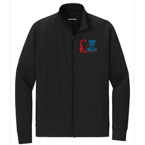 Grab Him By The Ballot Kamala 2024 Funny Harris Election Stretch Full-Zip Cadet Jacket