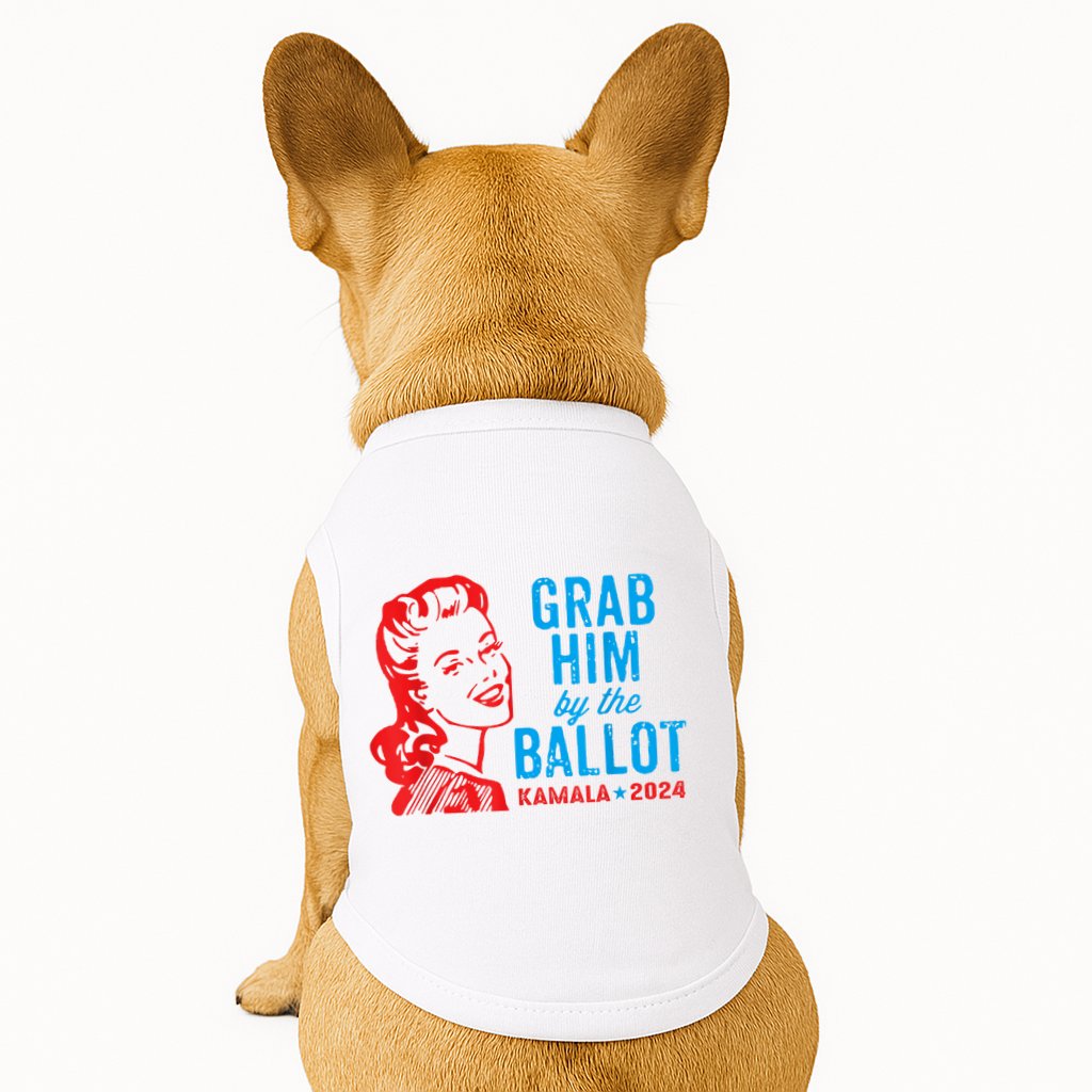 Grab Him By The Ballot Kamala 2024 Funny Harris Election Doggie Tank