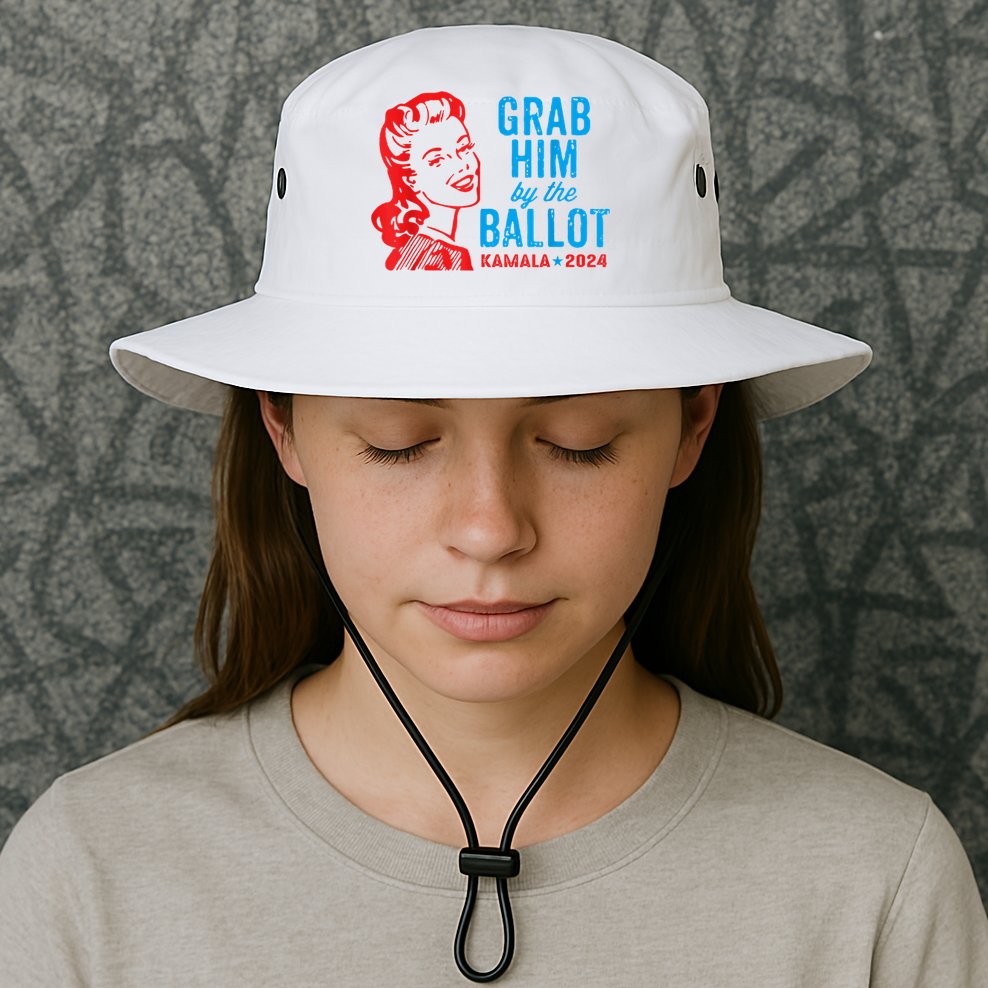 Grab Him By The Ballot Kamala 2024 Funny Harris Election Bucket Hat