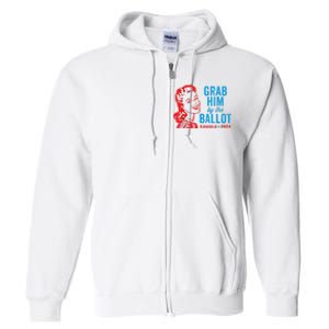 Grab Him By The Ballot Kamala 2024 Funny Harris Election Full Zip Hoodie