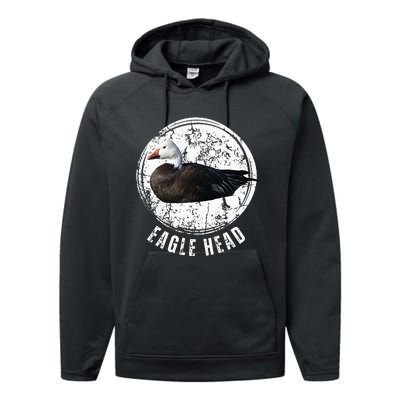 Goose Hunting Blue Goose Eagle Head Performance Fleece Hoodie