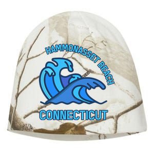 Graphic Hammonasset Beach Connecticut Pocket Wave Souvenir Kati - Camo Knit Beanie