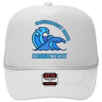 Graphic Hammonasset Beach Connecticut Pocket Wave Souvenir High Crown Mesh Back Trucker Hat