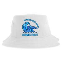 Graphic Hammonasset Beach Connecticut Pocket Wave Souvenir Sustainable Bucket Hat