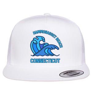 Graphic Hammonasset Beach Connecticut Pocket Wave Souvenir Flat Bill Trucker Hat