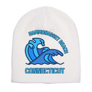 Graphic Hammonasset Beach Connecticut Pocket Wave Souvenir Short Acrylic Beanie