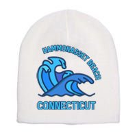 Graphic Hammonasset Beach Connecticut Pocket Wave Souvenir Short Acrylic Beanie