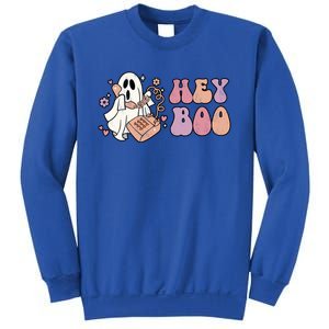 Groovy Hey Boo Cute Ghost Funny Halloween Gift Sweatshirt