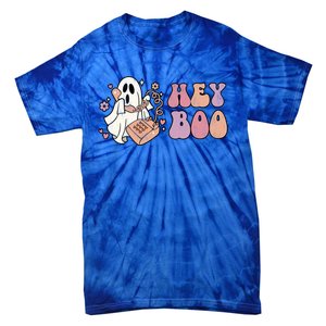 Groovy Hey Boo Cute Ghost Funny Halloween Gift Tie-Dye T-Shirt