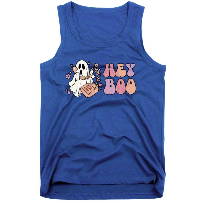 Groovy Hey Boo Cute Ghost Funny Halloween Gift Tank Top