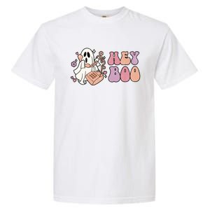 Groovy Hey Boo Cute Ghost Funny Halloween Gift Garment-Dyed Heavyweight T-Shirt