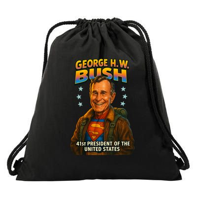 George H.W. Bush The Presidential Chronicles Drawstring Bag