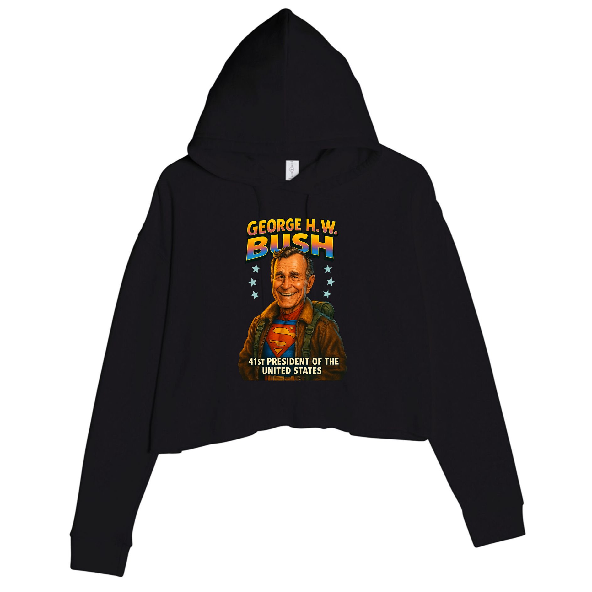 George H.W. Bush The Presidential Chronicles Crop Fleece Hoodie