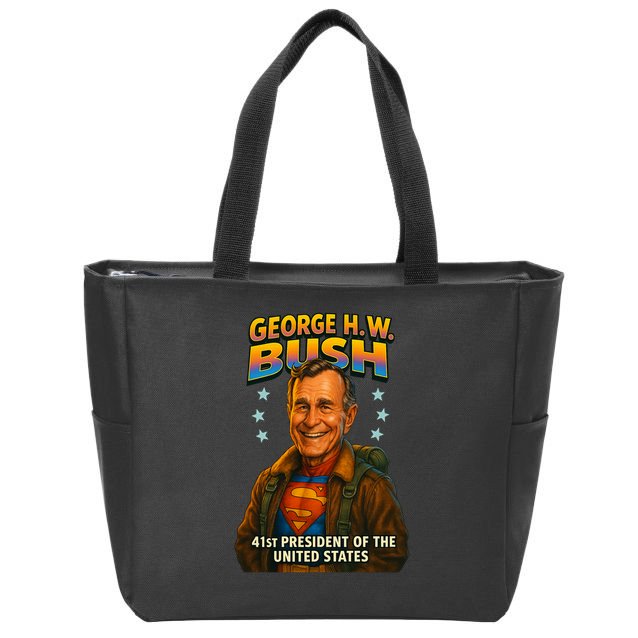 George H.W. Bush The Presidential Chronicles Zip Tote Bag