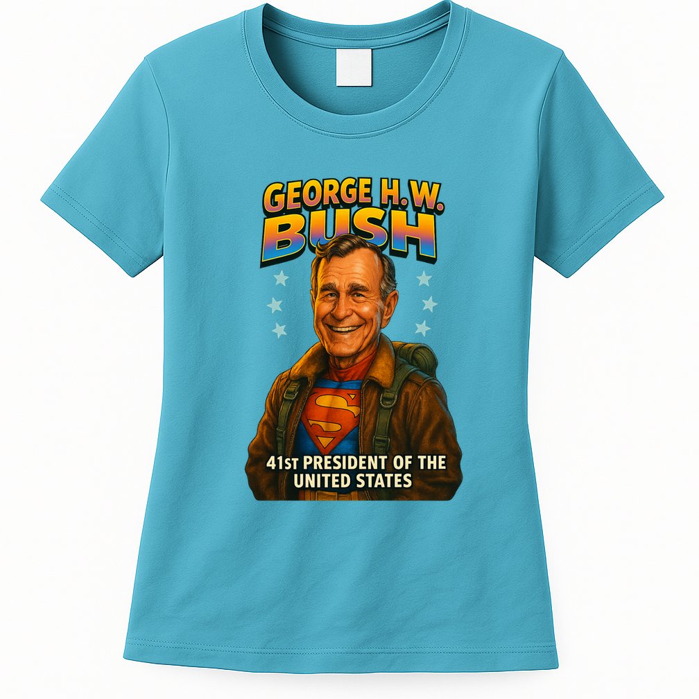 George H.W. Bush The Presidential Chronicles Womens T-Shirt
