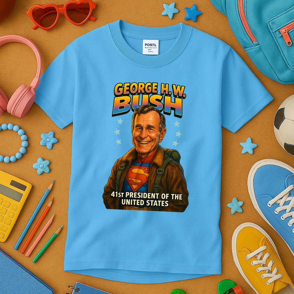 George H.W. Bush The Presidential Chronicles Kids T-Shirt