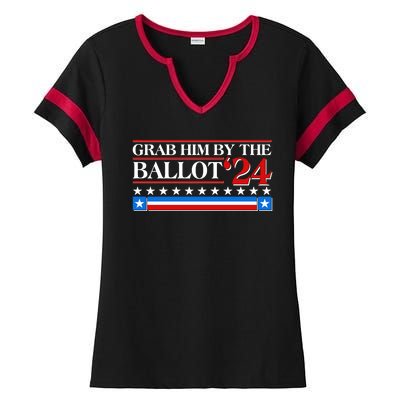 Grab Him By The Ballot 2024 Ladies Halftime Notch Neck Tee