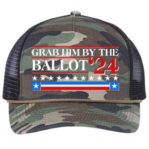 Grab Him By The Ballot 2024 Retro Rope Trucker Hat Cap