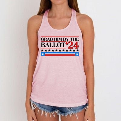 Grab Him By The Ballot 2024 Women's Knotted Racerback Tank