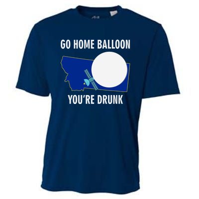 Go Home Balloon You're Drunk Funny Chinese Spy Balloon Cooling Performance Crew T-Shirt