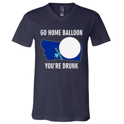 Go Home Balloon You're Drunk Funny Chinese Spy Balloon V-Neck T-Shirt