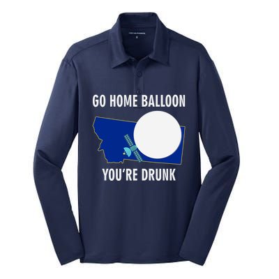 Go Home Balloon You're Drunk Funny Chinese Spy Balloon Silk Touch Performance Long Sleeve Polo