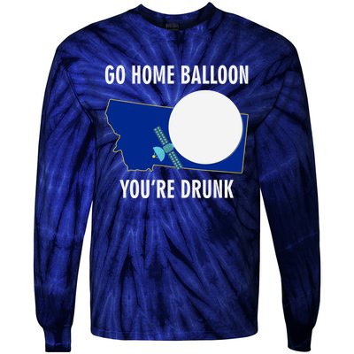 Go Home Balloon You're Drunk Funny Chinese Spy Balloon Tie-Dye Long Sleeve Shirt