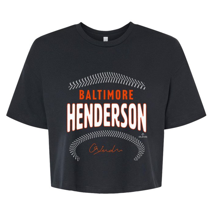 Gunnar Henderson Baltimore Name & Number Bella+Canvas Jersey Crop Tee