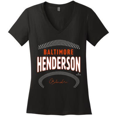 Gunnar Henderson Baltimore Name & Number Women's V-Neck T-Shirt