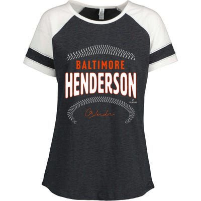 Gunnar Henderson Baltimore Name & Number Enza Ladies Jersey Colorblock Tee