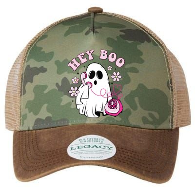 Groovy Hey Boo Cute Ghost Funny Halloween Girls Kids Legacy Tie Dye Trucker Hat