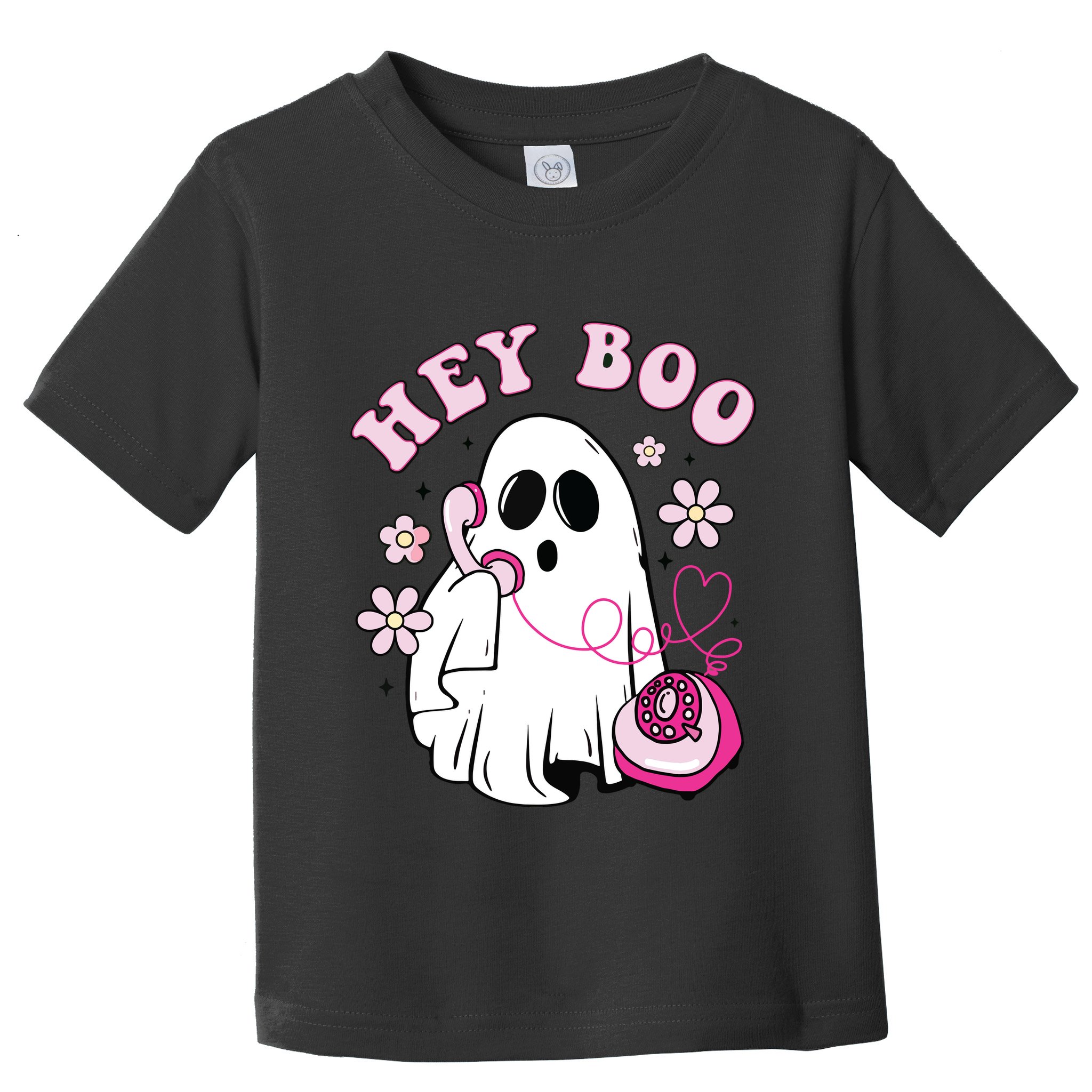 Groovy Hey Boo Cute Ghost Funny Halloween Girls Kids Toddler T-Shirt