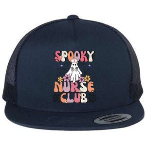 Groovy Halloween Boo Crew School Nurse Halloween Boo Crew Gift Flat Bill Trucker Hat