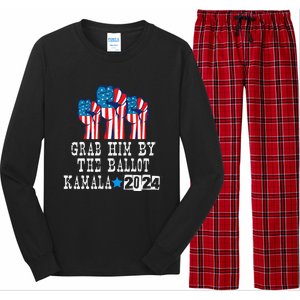 Grab Him By The Ballot Kamala 2024 Funny Election Long Sleeve Pajama Set