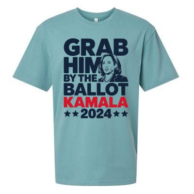 Grab Him By The Ballot Kamala 2024 Sueded Cloud Jersey T-Shirt