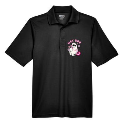 Groovy Hey Boo Cute Ghost Funny Halloween Girls Kids Men's Origin Performance Pique Polo