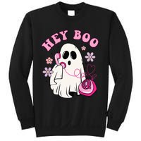 Groovy Hey Boo Cute Ghost Funny Halloween Girls Kids Sweatshirt