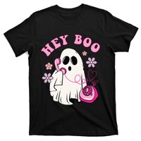 Groovy Hey Boo Cute Ghost Funny Halloween Girls Kids T-Shirt