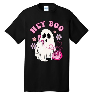 Groovy Hey Boo Cute Ghost Funny Halloween Girls Kids Tall T-Shirt