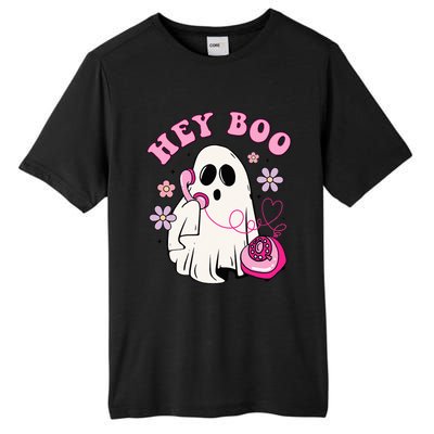 Groovy Hey Boo Cute Ghost Funny Halloween Girls Kids Tall Fusion ChromaSoft Performance T-Shirt