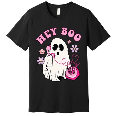 Groovy Hey Boo Cute Ghost Funny Halloween Girls Kids Premium T-Shirt