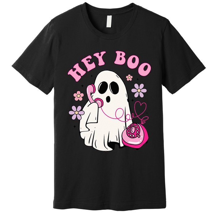 Groovy Hey Boo Cute Ghost Funny Halloween Girls Kids Premium T-Shirt