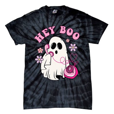 Groovy Hey Boo Cute Ghost Funny Halloween Girls Kids Tie-Dye T-Shirt