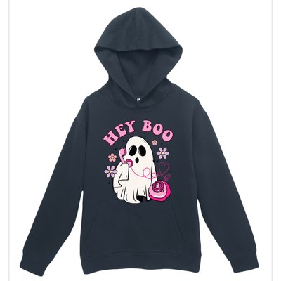 Groovy Hey Boo Cute Ghost Funny Halloween Girls Kids Urban Pullover Hoodie